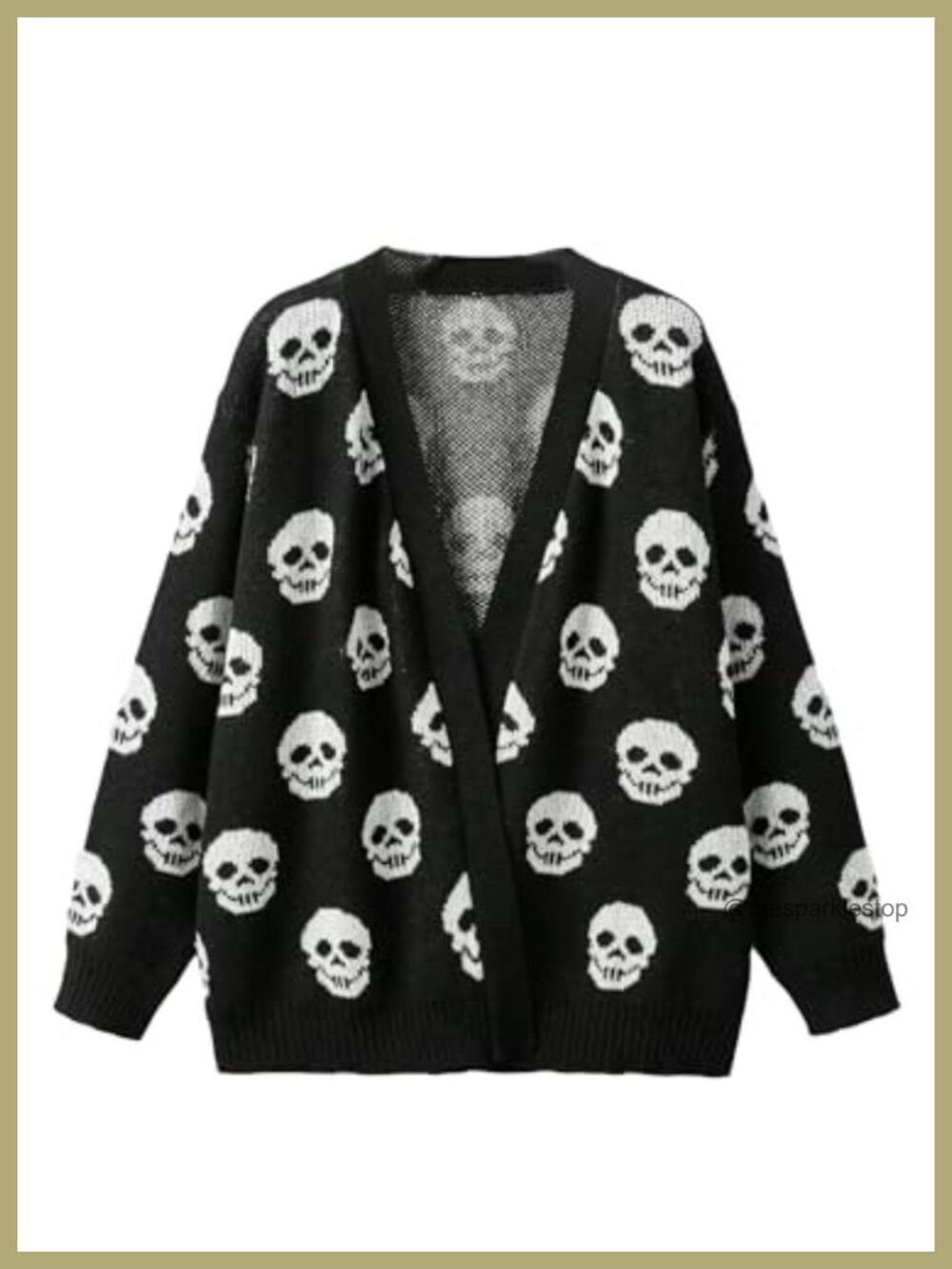 Plus Size Halloween Skeleton Skull Open Front Cardigan Sweater